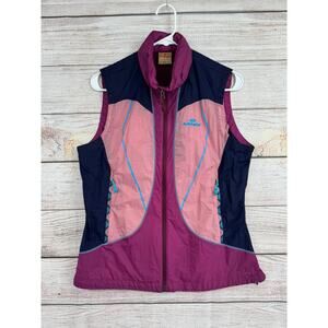 Vintage Autobahn Colorblock Full Zip Windbreaker Vest Womens‎ 100/M Pink Purple